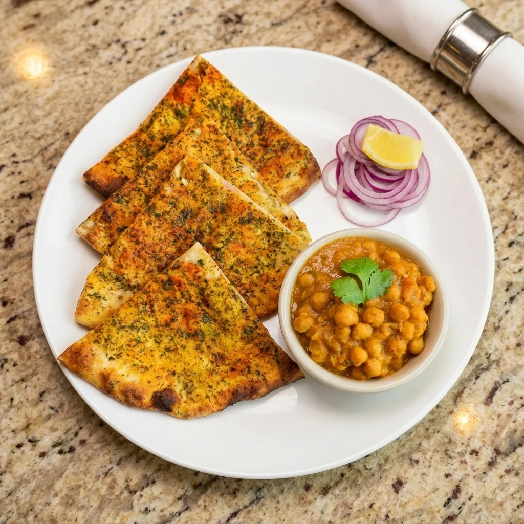 Garlic naan at Mother India Dosa And Curry Calgary NE - tandoor-baked soft Indian bread